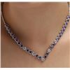 Image 2 : 14KT White Gold 10.56 ctw Tanzanite and Diamond Necklace