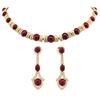 Image 3 : 18KT Yellow Gold 47.33 ctw Ruby and Diamond Suite