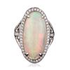 Image 3 : 14KT White Gold 14.69 ctw Opal and Diamond Ring
