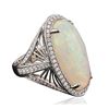 Image 4 : 14KT White Gold 14.69 ctw Opal and Diamond Ring
