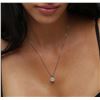 Image 2 : 14KT White Gold 1.18 ctw Diamond Pendant With Chain