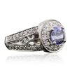 Image 4 : 14KT White Gold 1.44 ctw Tanzanite and Diamond Ring