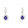 Image 3 : 14KT White Gold 4.36 ctw Tanzanite and Diamond Earrings