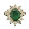 Image 3 : 14KT Yellow Gold 2.44 ctw Emerald and Diamond Ring