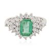 Image 3 : 14KT White Gold 1.52 ctw Emerald and Diamond Ring