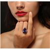 Image 1 : 14KT Rose Gold 18.98 ctw GIA Cert Tanzanite and Diamond Ring