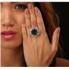 Image 1 : 14KT White Gold 13.22 ctw Emerald and Diamond Ring