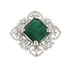 Image 3 : 14KT White Gold 13.22 ctw Emerald and Diamond Ring