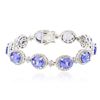 Image 3 : 14KT White Gold 21.00 ctw Tanzanite and Diamond Bracelet