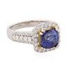 Image 4 : 14KT Two-Tone Gold 3.47 ctw Tanzanite and Diamond Ring
