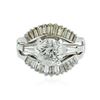 Image 1 : Platinum and 14KT White Gold 3.55 ctw Diamond Ring