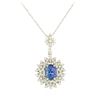 Image 4 : 14KT White Gold 4.45 ctw Tanzanite and Diamond Pendant with Chain
