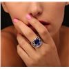 Image 2 : 14KT White Gold 5.56 ctw Tanzanite and Diamond Ring