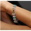 Image 7 : 18KT White Gold 3.20 ctw Emerald and Diamond Bracelet