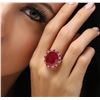 Image 5 : 14KT Yellow Gold 9.07 ctw Ruby and Diamond Ring