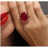 Image 6 : 14KT Yellow Gold 9.07 ctw Ruby and Diamond Ring