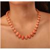 Image 2 : 14KT Yellow Gold 75.33 ctw Coral and Diamond Necklace