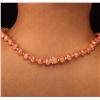 Image 5 : 14KT Yellow Gold 75.33 ctw Coral and Diamond Necklace