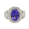 Image 3 : 14KT Two-Tone Gold 4.29 ctw Tanzanite and Diamond Ring