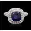 Image 3 : 14KT White Gold 3.15 ctw Sapphire and Diamond Ring
