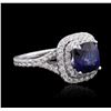 Image 4 : 14KT White Gold 3.15 ctw Sapphire and Diamond Ring