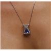 Image 5 : 14KT White Gold 1.72 ctw Tanzanite and Diamond Pendant with Chain