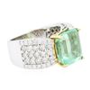 Image 4 : 14KT Two-Tone Gold 5.97 ctw Emerald and Diamond Ring
