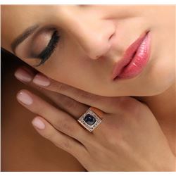 14KT Rose Gold 4.31 ctw Sapphire and Diamond Ring