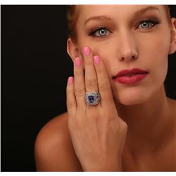 14KT White Gold 2.80 ctw Tanzanite and Diamond Ring
