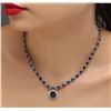 Image 1 : 14KT White Gold 28.02 ctw Sapphire and Diamond Necklace