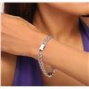 Image 6 : 14KT White Gold 5.10 ctw Tanzanite and Diamond Bracelet