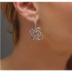 14KT White Gold 0.99 ctw Diamond Earrings