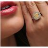 Image 2 : Platinum EGL USA Certified 5.80 ctw Fancy Yellow Diamond Ring