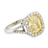 Image 4 : Platinum EGL USA Certified 5.80 ctw Fancy Yellow Diamond Ring