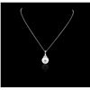 Image 3 : 14KT White Gold Pearl and Diamond Pendant With Chain