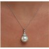 Image 6 : 14KT White Gold Pearl and Diamond Pendant With Chain