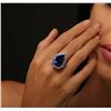 Image 2 : 14KT White Gold GIA Certified 20.06 ctw Tanzanite and Diamond Ring