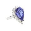Image 4 : 14KT White Gold GIA Certified 20.06 ctw Tanzanite and Diamond Ring