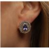 Image 6 : 14KT Yellow Gold 1.88 ctw Tanzanite and Diamond Stud Earrings