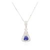 Image 4 : 14KT White Gold 7.37 ctw Tanzanite and Diamond Pendant With Chain