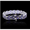 Image 4 : 14KT White Gold 26.52 ctw Sapphire and Diamond Bracelet