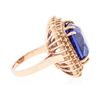 Image 6 : 14KT Rose Gold 25.52 ctw GIA Certified Tanzanite and Diamond Ring