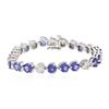 Image 3 : 14KT White Gold 14.58 ctw Tanzanite and Diamond Tennis Bracelet