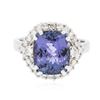 Image 3 : 14KT White Gold 5.38 ctw Tanzanite and Diamond Ring