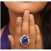 Image 2 : 14KT White Gold 13.23 ctw Tanzanite and Diamond Ring