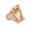 Image 4 : 14KT Rose Gold GIA Certified 26.97 ctw Morganite and Diamond Ring