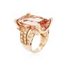 Image 6 : 14KT Rose Gold GIA Certified 26.97 ctw Morganite and Diamond Ring
