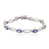 Image 3 : 14KT White Gold 6.24 ctw Tanzanite and Diamond Bracelet