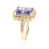 Image 6 : 14KT Yellow Gold 5.32 ctw Tanzanite and Diamond Ring