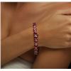 Image 5 : 14KT Rose Gold 28.72 ctw Ruby and Diamond Bracelet